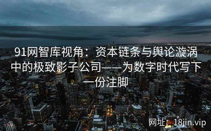 91网智库视角：资本链条与舆论漩涡中的极致影子公司——为数字时代写下一份注脚