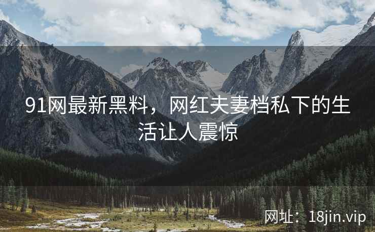 91网最新黑料，网红夫妻档私下的生活让人震惊  第2张
