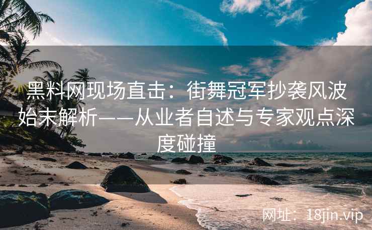 黑料网现场直击：街舞冠军抄袭风波始末解析——从业者自述与专家观点深度碰撞